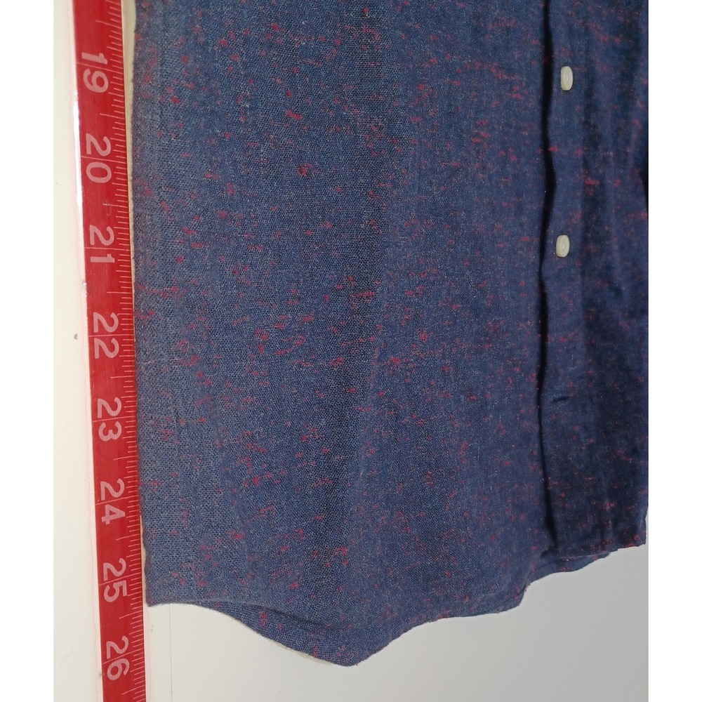 Taylor Stitch Huckberry L Button Down Navy Red Fleck Heritage Americana Layer - Picture 7 of 8